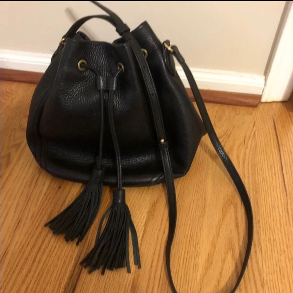J Crew leather bucket bag